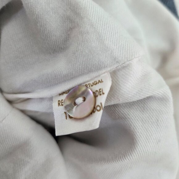 Papo d'anjo blue herringbone wool pinafore dress size 3 girls - Picture 7 of 9